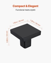 VEVOR Cabinet Knobs Drawer Kitchen Pulls 10 Pack 1.18 in Square Zinc Alloy Black - $1,005.54 MXN