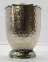 C) Vintage Sitlax Silver Tone Metal Hammered Dimple Tumbler Cup Glass India - $13.89 CAD