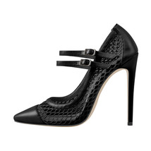Women&#39;s Pointed Toe Fashion Thin Heels Mesh Pumps Shoes Woman Big Size US5~US15 - £82.28 GBP