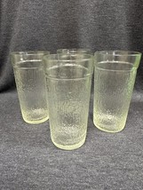 Vintage Kerr Glass Tumblers Drinking Glasses Clear Bark Icicle Texture Set of 4 - £15.50 GBP