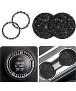 Black Bling Car Coasters. Two. With Two Circular Bling Rings - $23.01 CAD