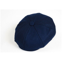 Mens Fashion Classic Flannel Wool Apple Cap Hat by Bruno Capelo ME902 Navy Blue image 6