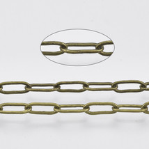 3 Feet Bronze Paperclip Chain Long Link Cable Chain Soldered Brass Unfinished - £6.46 GBP