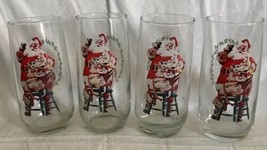 Four 1946 Haddon Sundblom Coca-Cola Santa Christmas Glass 3 of Three Series II - $24.99