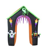 USED 9 Foot Halloween Haunted Castle Ghost Witch Spider Archway Inflatab... - £63.94 GBP