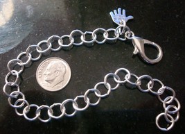 Big Girl silver plated 9&quot; large link 8mm charm bracelet chain no charms ... - £2.32 GBP