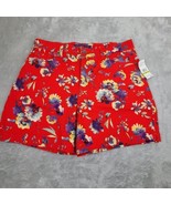 Gloria Vanderbilt Amanda Red Purple Floral Denim Size 14 Average Jean Sh... - $18.87