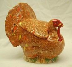 Holland Mold Turkey Cookie Jar Thanksgiving Centerpiece Holiday Country Farm USA - $59.39