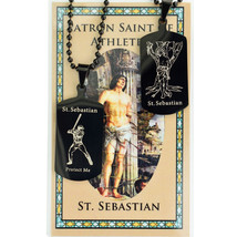St. Sebastian Baseball Medal Dog Tag, plus a Laminated Prayer Card - $14.95