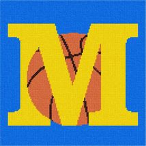 Pepita Needlepoint kit: Letter M in Basketball, 10&quot; x 10&quot; - $78.00+