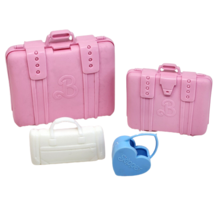 Vintage Mattel Barbie Pink Luggage Suitcase White Purse Skipper Blue Heart Purse - £15.18 GBP