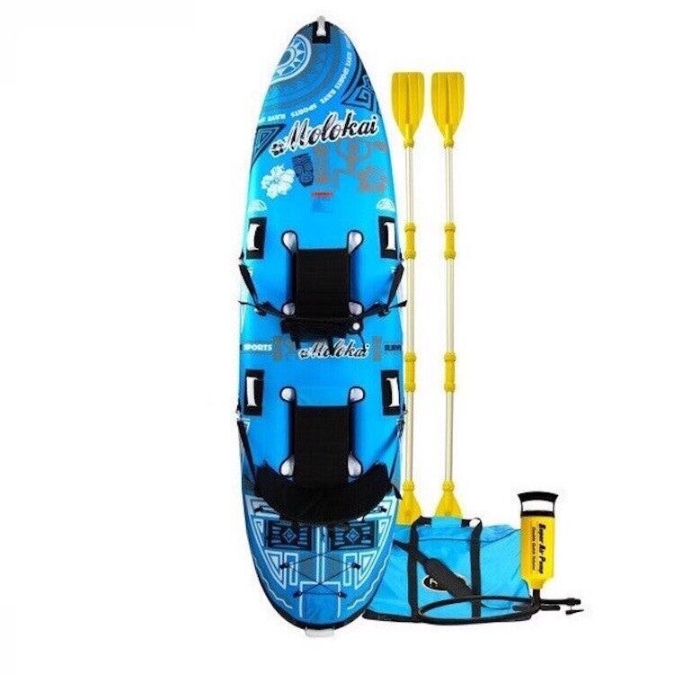 Rave Sports Molokai 2 Person Sit On Top Inflatable Kayak - Blue - $185.96