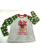 Dear Santa Reindeer Top Secret Treasures Sleepwear Womens Gray Green Red... - £14.14 GBP