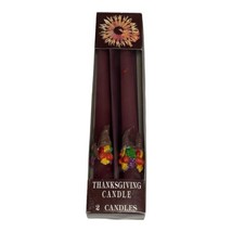 Vintage Pair Thanksgiving Taper Candles 10&quot; in Box Centerpiece w/Defect ... - £20.60 GBP