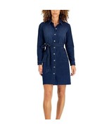 Style &amp; Co Womens S Medium Blue Wash Denim Button Up Knee Length Dress N... - €21,26 EUR