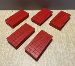 Base 10 Blocks - 10 Rods - Set of 50 - Red Math Manipulatives Plastic Bl... - £3.93 GBP