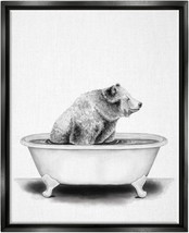 Stupell Industries Bear In A Tub Funny Animal Bathroom Drawing, Design By Rachel - £72.67 GBP