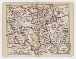 1930 Original Vintage Map Of Vicinity Of Verdun / Lorraine / France - £13.63 GBP