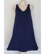 Max Studio M Navy Blue Heather V Neck Pullover Stretch Knit A-Line Dress - £13.39 GBP