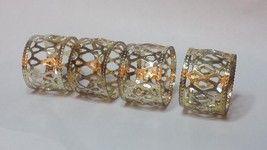 Napkin Ring - Set of 4 Napkin Metal Rings - Gold Color -  Shinny - Brand New - £7.59 GBP