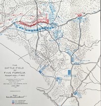 Battlefield Of Five Forks Civil War With Custer&#39;s Division 1970s Ephemer... - $24.99