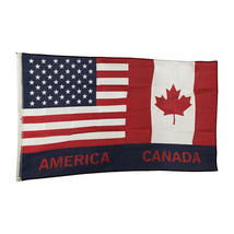 USA American and Canada Friendship Flag 2 x 3 Foot America Canadian Friend New - £14.24 GBP