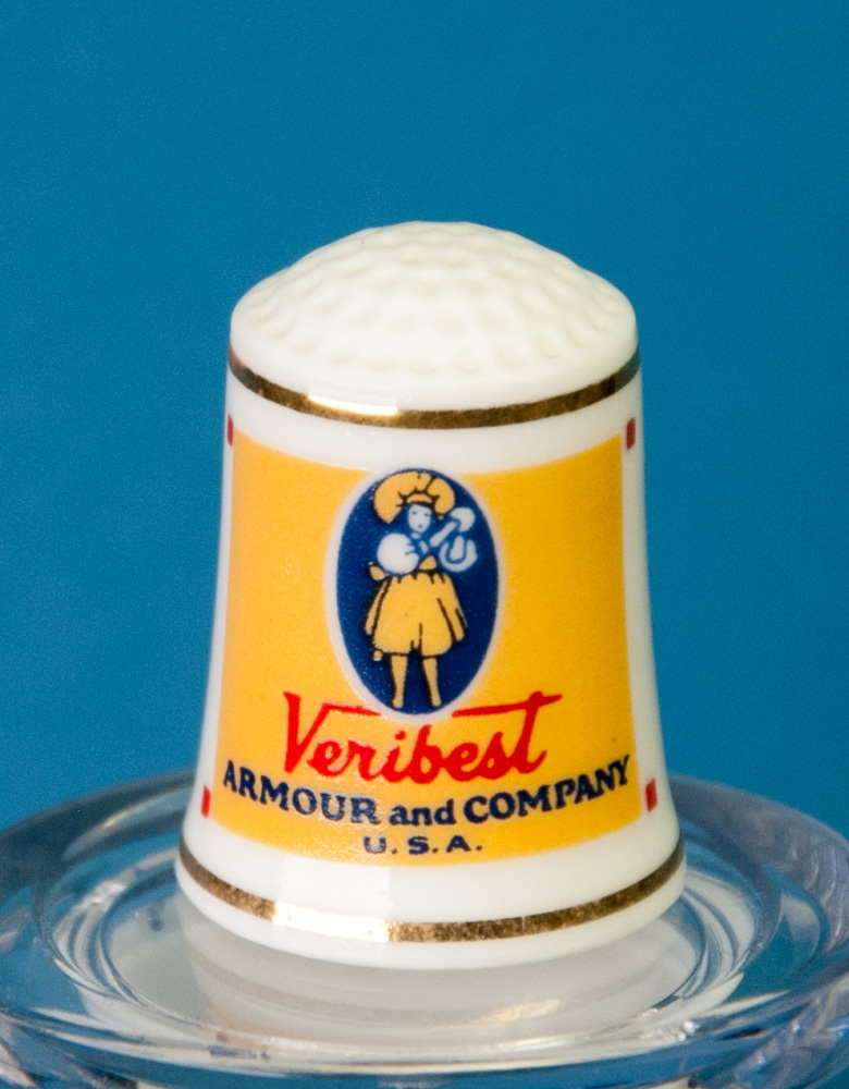 Franklin Mint Country Store Thimble Armour's Star Ham Advertising Porcelain Mint Item image 2