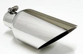 Exhaust Tip 5.00 X 12.00&quot; Long 2.25 Inlet WW50012-225-BOSS-S Slant Polished 304  - £39.90 GBP