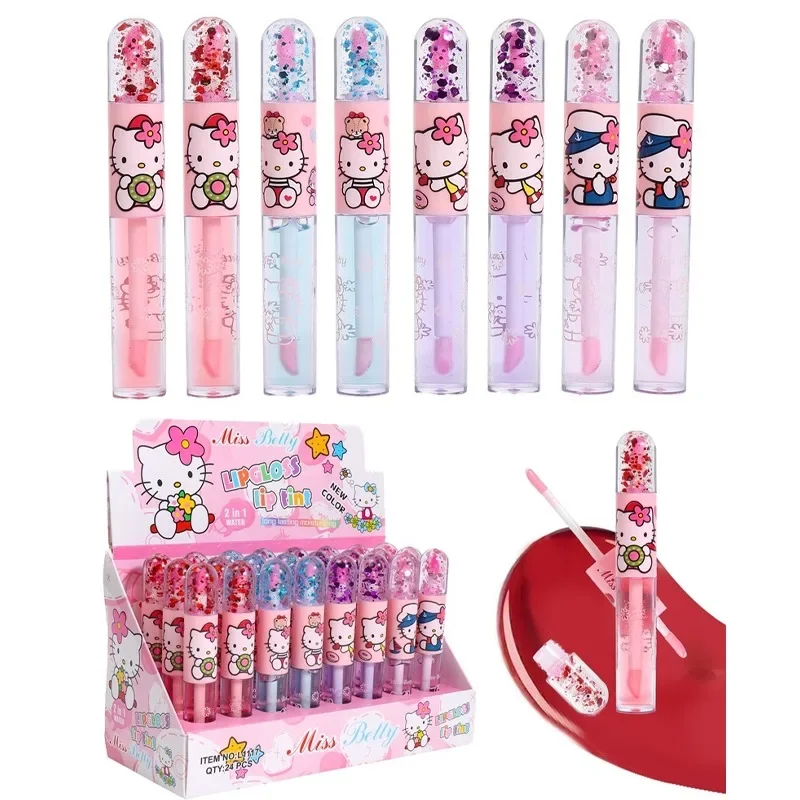 Kawaii Sanrio Hello Kitty Kuromi Lip Gloss Anime Moisturizing Lip Oil Non Sticky - £55.08 GBP+