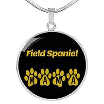Field Spaniel Mama Circle Necklace Stainless Steel or 18k Gold 18-22&quot; Dog Owner  - £43.48 GBP