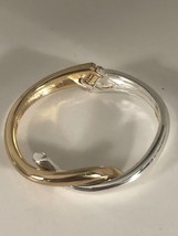 Banana Republic Hinged Cuff Bracelet Silver &amp; Gold Tone Excellent Condition - £14.64 GBP
