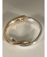 Banana Republic Hinged Cuff Bracelet Silver &amp; Gold Tone Excellent Condition - £14.69 GBP