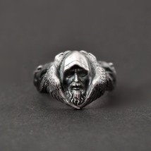 Mens Viking Odin Raven Stainless Steel Ring Norse Mythology Amulet Rings Scandin - £9.00 GBP