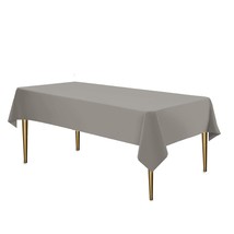 Silver Disposable Plastic Tablecloth For Rectangle Tables (12 Pack) Prem... - £31.12 GBP