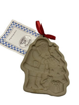 Brown Bag Cookie Art Santa Claus Stoneware Mold Baking Vintage 1991 - £18.06 GBP