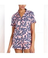 Kate Spade Pajama Set Shirt Shorts Butterflies NWT Med Top Notch Pink Na... - $61.10 CAD