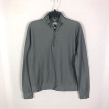 Thomas Dean Gray Partial Zip Cotton Pullover Sweater Size Medium - £38.50 GBP