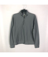 Thomas Dean Gray Partial Zip Cotton Pullover Sweater Size Medium - £39.23 GBP