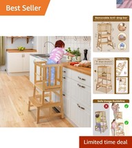 Natural Bamboo Toddler Kitchen Step Stool – Safe  for Ages 18+ - $104.99
