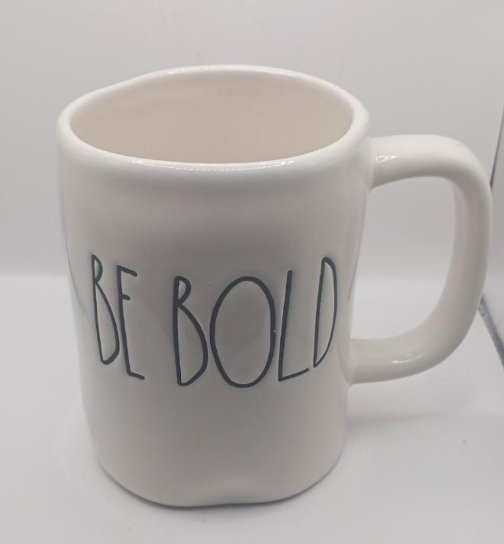 Rae Dunn Artisan Collection by Magenta &quot;Be Bold&quot; Mug, white, black letters - $22.00