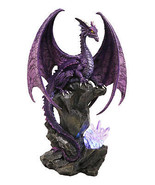 Large Hoarfrost Twilight Dragon Guarding LED Light Crystal Elements Statue - €72,47 EUR