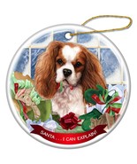 Blenheim Cavalier King Charles Dog Porcelain Hanging Ornament Pet Gift - £26.06 GBP