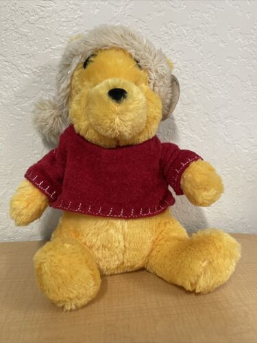 Disney Store Whip Stitch Winnie The Pooh Santa Suit Pooh 12&quot; Soft Plush ... - $9.89