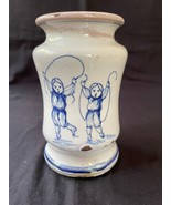 Unique antique albarello pharmacy jar with playing kids . 18th century - £156.36 GBP