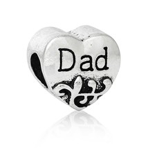 Dad European Large Hole Bead For Charm Bracelets C3 - £2.75 GBP