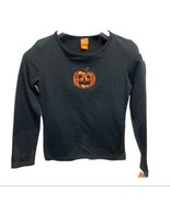 Black Long Sleeve Halloween Top Girls Size 7/8 Pumpkin NWT - £11.41 GBP