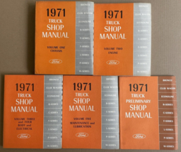 1971 Ford Truck Factory Service Shop Manual - Volumes 1-4 &amp; Preliminary - $112.20