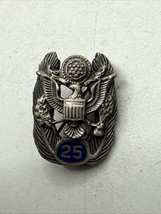 Sterling Silver Enamel US Government 25 Year Service Lapel Pin L&amp;S Co. A... - $365.13 MXN