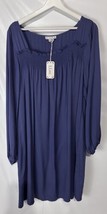 L Love Purple Shift Dress Lagenlook Long Sleeve Soft Rayon NEW 1XL - $29.67