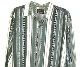 Vintage Western Shirt Panhandle Slim Snap Front Navajo 18 1/2-36 rockabilly - £23.42 GBP